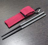 NEWREA新锐乌木折叠筷子 纯天然环保旅行便捷餐具 不锈钢便携套装