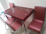 餐台 餐桌 钢化玻璃时尚简约可伸缩可折叠餐桌椅组合46人小户型