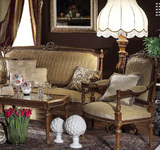 沙发美式布艺加实木欧式三人沙发客厅套装家具 多功能组合沙发