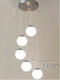 简约5头奶白圆球玻璃S形吊灯 餐厅灯楼梯灯橱窗吊灯装饰照明灯具