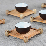 功夫 茶杯垫 杯托 竹 方形 竹杯垫 养壶垫 茶壶底座 茶具拍摄道具