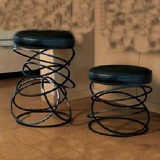 欧式铁艺化妆凳换鞋凳床尾凳子高档梳妆凳沙发椅子矮凳圆凳带坐垫