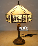 蒂凡尼简约装饰台灯美式乡村动物麋鹿创意灯儿童房客厅卧室床头灯