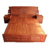 红木床简约中式1.8米双人床 刺猬紫檀花梨木富贵大床仿古实木家具