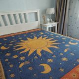 太阳神纯棉线毯子 双层加厚毛毯 沙发毯毛巾被客厅软地毯休闲毯