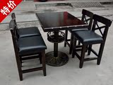 厂家现货！户外庭院碳化实木家具 酒吧桌椅组合 咖啡桌椅套件