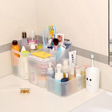 纳川创意加厚塑料桌面有盖化妆品收纳盒自由组合整理储物盒满包邮