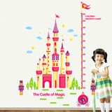 可移除墙贴纸贴画 测量身高贴彩色卡通城堡身高尺宝宝儿童房卧室