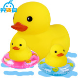 儿童洗澡捏捏叫鸭子玩具宝宝戏水香港大黄鸭BB叫沙滩游泳玩具