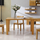 新红阳品牌家具实木桌腿红橡木色餐桌组合椅子饭桌餐台包邮9500