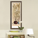 新中式装饰画欧美式原版客厅玄关挂画竖版竖式单幅有框 植物花卉