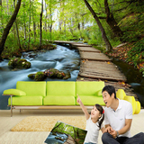 3D立体山水画风景树林大型壁画墙纸 客厅沙发电视墙背景壁纸墙布