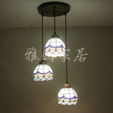 韩式欧式蓝白地中海多3头吊灯卧室客厅餐厅咖啡厅酒吧台灯饰灯具