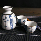 日本清酒器 醒酒器 日式陶瓷 清酒具套装 酒杯 酒盅 蓝点款