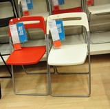 IKEA南京无锡宜家家居代购尼斯折叠餐学习办公椅子白红色 原价79