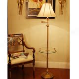创意全铜茶几式落地灯美式简欧风格客厅卧室立灯旋转角度可调角灯