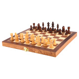 包邮 磁性木质国际象棋 木质贴面折叠棋盘+实木棋子内嵌式包装
