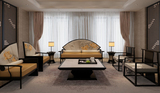 现代新中式沙发 创意布艺印花长沙发 古典影楼沙发 售楼处家具