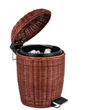 藤编大号卫生间垃圾桶创意美式脚踏式欧式家用带盖客厅厨房垃圾筒