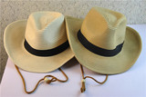 包邮 可折叠草帽沙滩帽钓鱼帽大沿帽夏天遮阳帽子男士礼帽草帽子