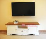 美式乡村实木咖啡色白色1.4米电视柜　卧室地柜客厅视听柜 特价