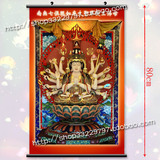 佛教系列-红边准提佛母十八臂画像佛像 50X80cm海报卷轴挂画/布画