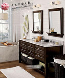美欧式浴室柜组合大理石双盆橡木落地柜卫生间洗脸盆梳洗柜组合柜