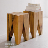 北欧宜家纯实木圆形边几角几床头阳台沙发小茶桌木桩矮凳简约现代