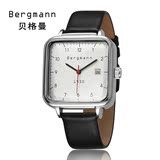 Bergmann德国贝格曼1930包豪斯手表男石英方形可翻盖经典复古手表