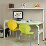 双人长电脑桌台式家用现代简约办公桌组合桌儿童简易书桌子带书架