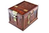 红木珠宝箱老挝大红酸枝首饰箱红木雕家具镜箱摆件婚庆礼品化妆盒