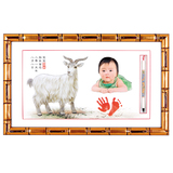 爱贝轩2015羊年胎毛画胎毛绣婴儿肖像画纪念品出生礼品胎毛纪念品