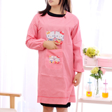 韩版一体式围裙长袖防尘厨房成人罩衣反穿衣罩可爱带袖围裙