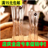 包邮 六星水培玻璃透明花瓶 富贵竹花瓶大中小号 六角水晶花瓶