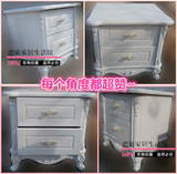 包邮欧式双人单人公主床头柜烤漆韩式法式红木色床头柜定做