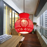 景德镇中式陶瓷灯具餐厅吧台玄关灯单头创意阳台灯中国红灯笼吊灯