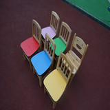 实木儿童简易小椅子宝宝小方凳幼儿园专用木质彩色靠背椅幼儿凳子