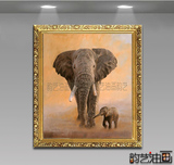纯手绘动物大象油画家居大幅客厅酒店会所现代高档装饰卧室油画