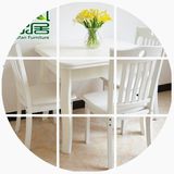 小户型白色田园实木餐桌椅组合正方形可折叠饭桌子拉台伸缩餐台