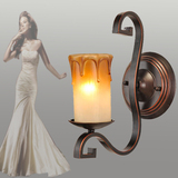 欧式灯具 客厅壁灯镜前灯 走廊灯过道灯仿古铜中式壁灯地中海蜡烛