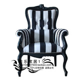 特价欧式实木沙发椅新古典休闲椅美式现代简约单人沙发法式扶手椅