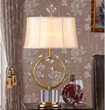 欧式外贸出口水晶纯铜台灯  美式别墅酒店样板房装饰床头灯创意