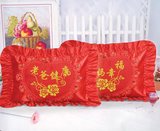 包邮十字绣抱枕单人枕头最新款精准印花结婚情侣款枕套一对大红