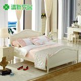 韩式床田园床公主床实木床板式床欧式床双人床婚床1.2 1.5米包邮