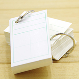 打孔1 送铁环 空白卡纸超厚硬卡 学生生字卡 英语拼音卡片 铁环装