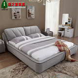 新款布艺床布床可拆洗小户型棉麻软床简约时尚婚床现代1.8双人床