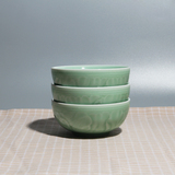 龙泉青瓷碗 中式青瓷碗 牡丹叶小米饭碗 餐具套装 家用小饭碗