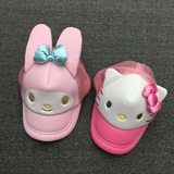 日本原单 sanrio Melody Kitty 立体耳朵鸭舌帽 儿童遮阳帽太阳帽
