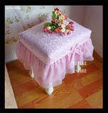 粉色蕾丝凳罩化妆蹬凳子罩梳妆蹬套钢琴凳套换鞋凳套定做沙发凳套