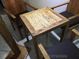 漫咖啡新款做旧原木桌椅老榆木门板家具2人平面休闲桌可定制尺寸